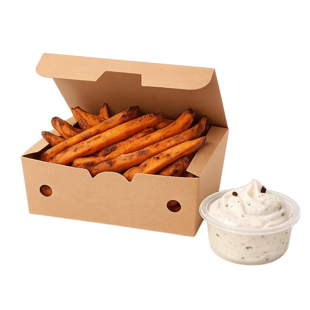 Chips de boniato con mayonesa de trufa