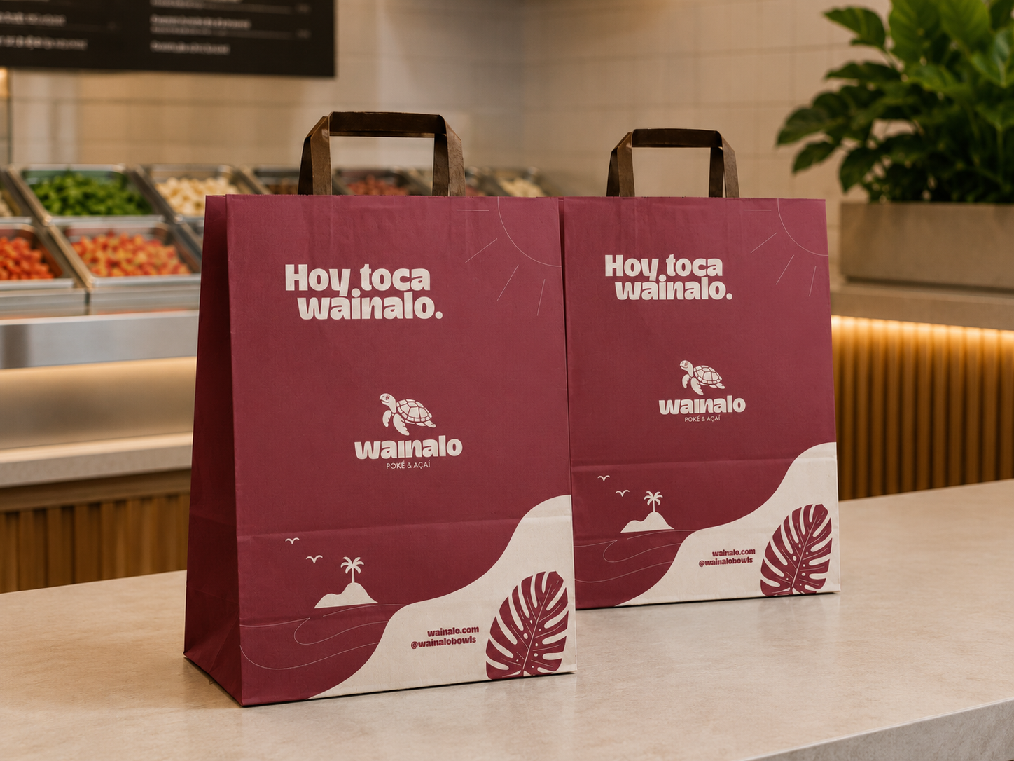 Bolsas Wainalo sobre mostrador